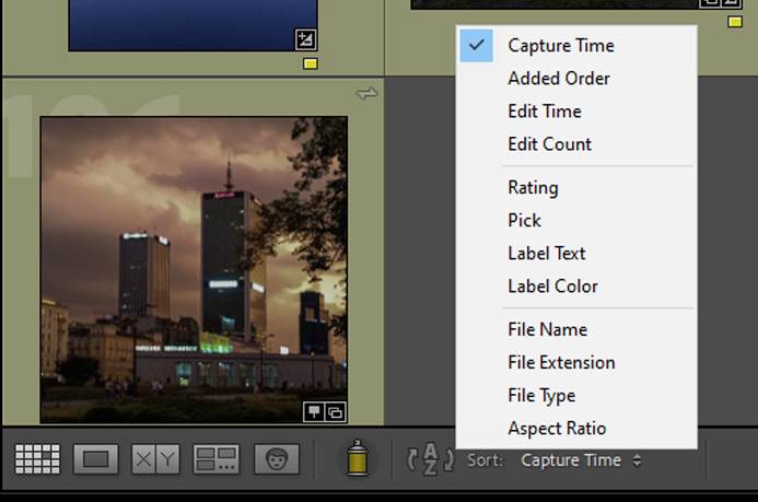 Lightroom Classic interfejs