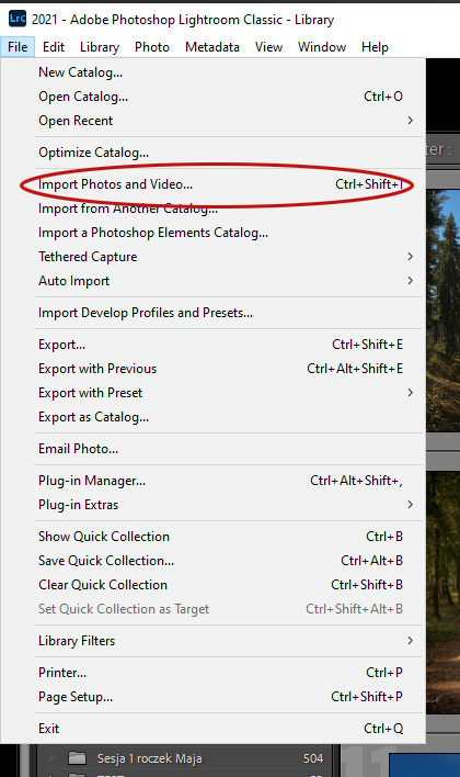 Import plików Raw do Lightroom