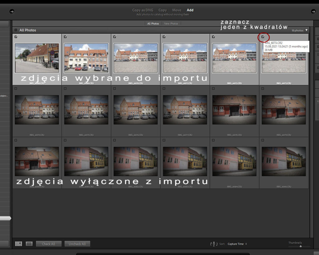 Otwieranie zdjęć w Lightroom.