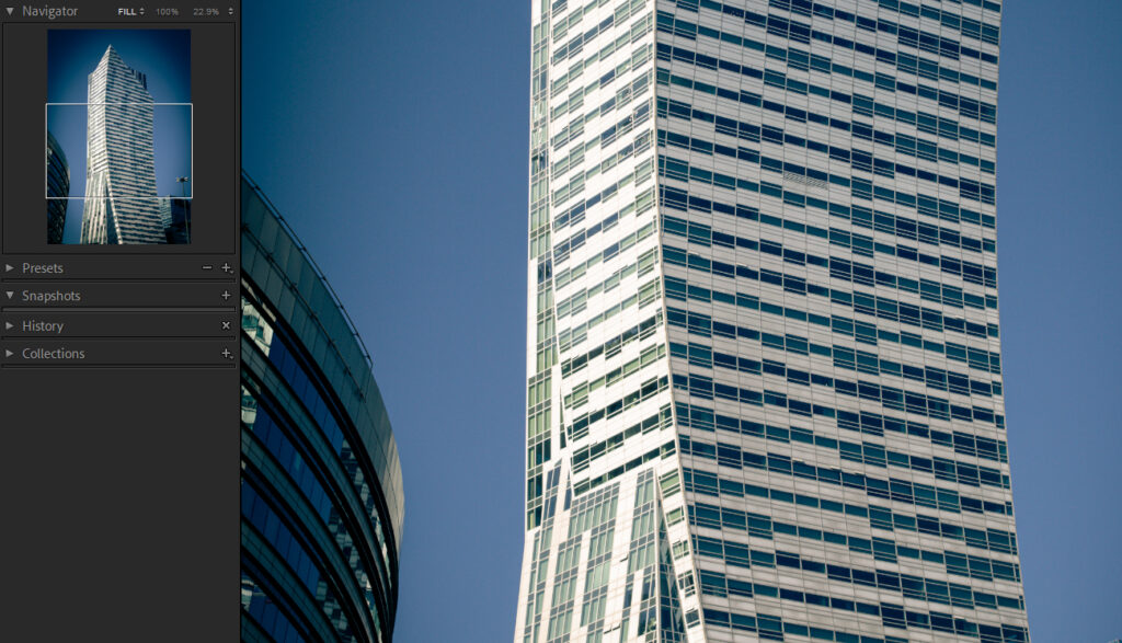 Lightroom classic interfejs modułu Develop