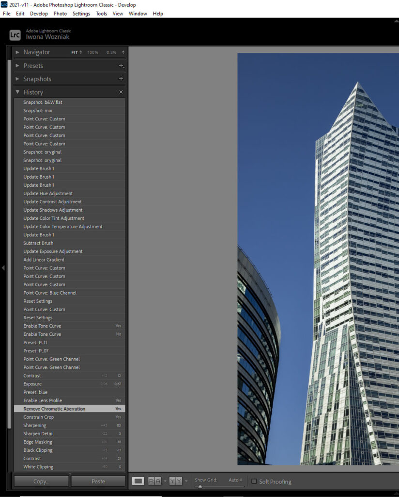 Lightroom Classic History