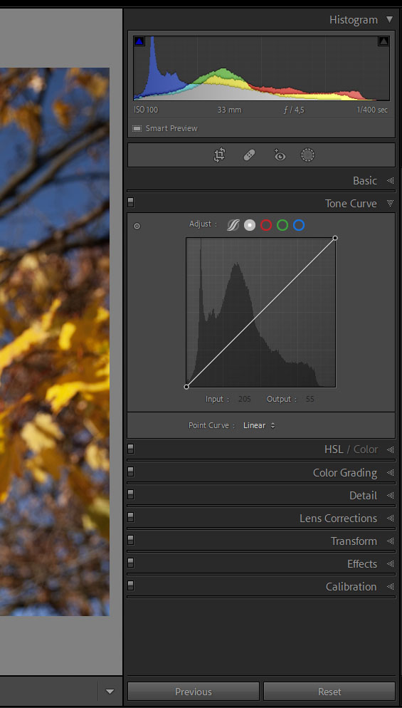 Tone Curve w Lightroom Classic