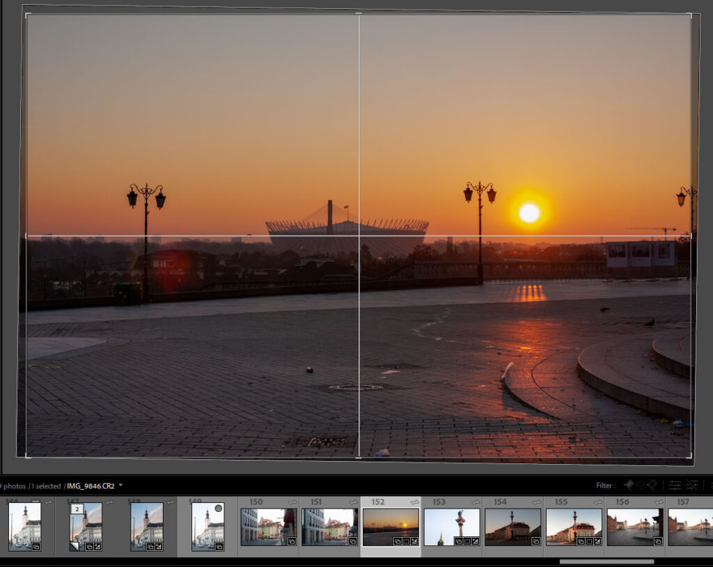 Kadrowanie w Lightroom Classic - linie pomocnicze