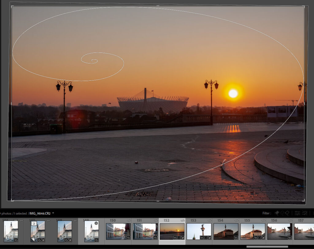 Kadrowanie w Lightroom Classic - linie pomocnicze