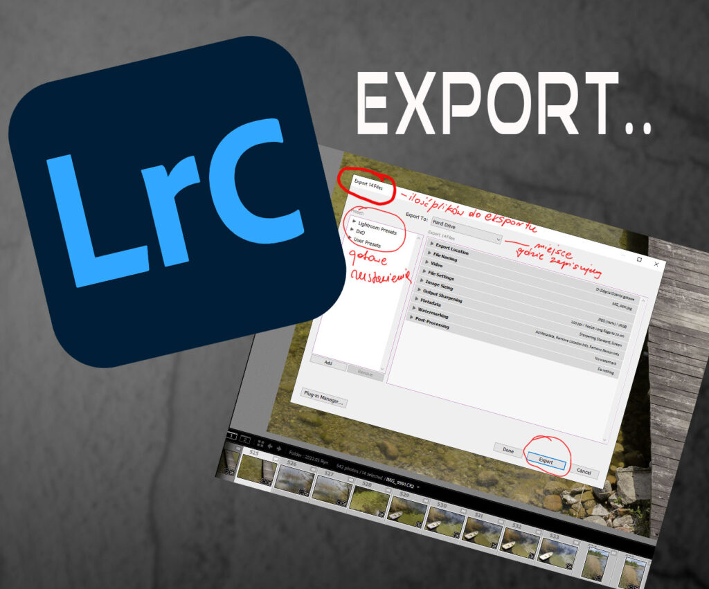 Export plików w Lightroom Classic