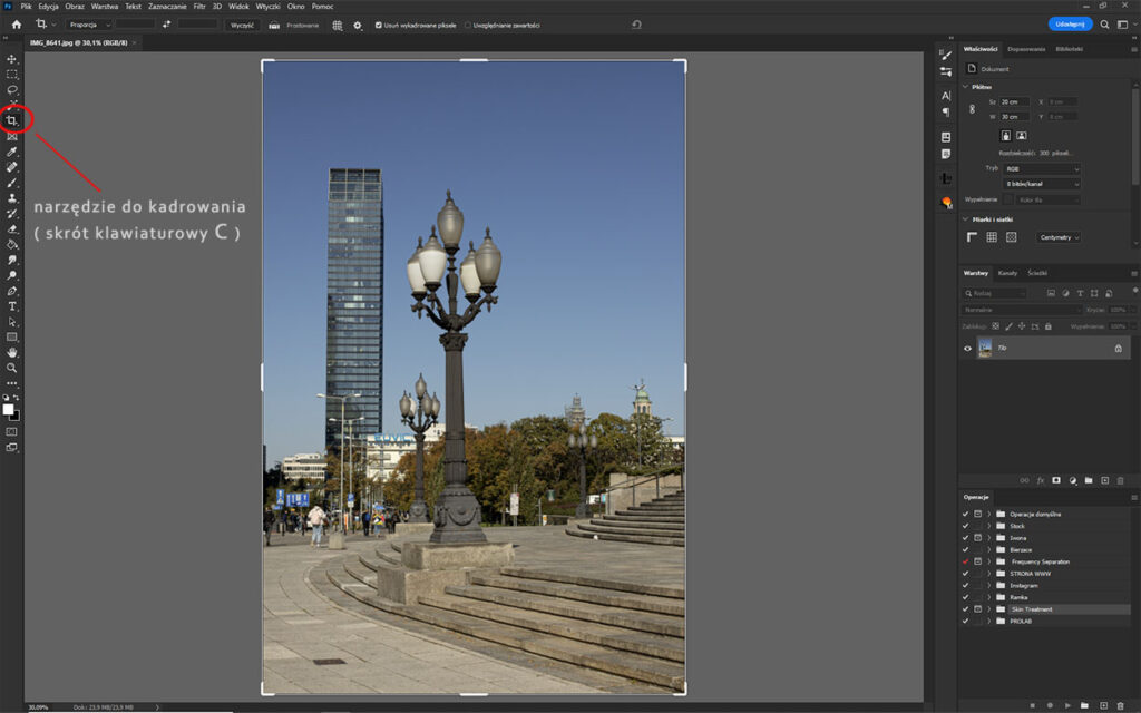 Kadrowanie zdjęć w photoshop