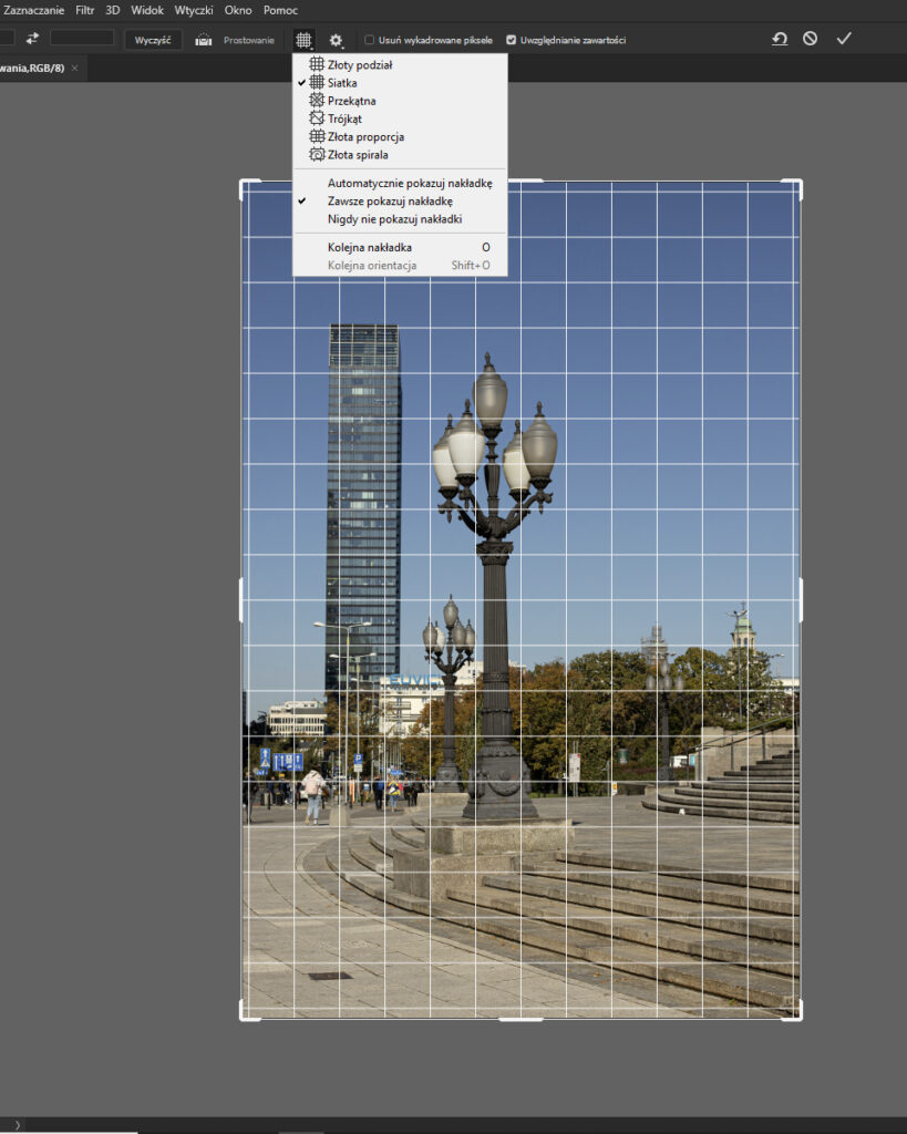 kadrowanie, przycinanie photoshop