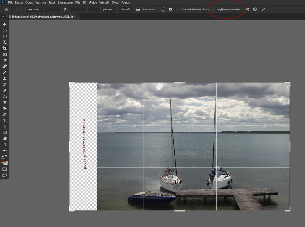 Adobe photoshop przycinanie, kadrowanie zdjęć. Jak usunąć niepotrzebną cześć zdjęcia