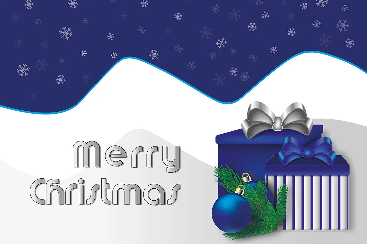 Biało niebieska kartka na Boże Narodzenie