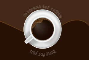 Grafika przedstawiająca  filiżankę kawy 