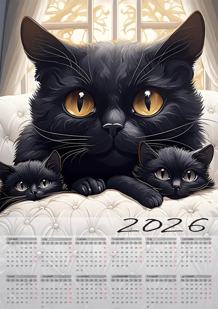 Kalendarz ścienny jednostronicowy